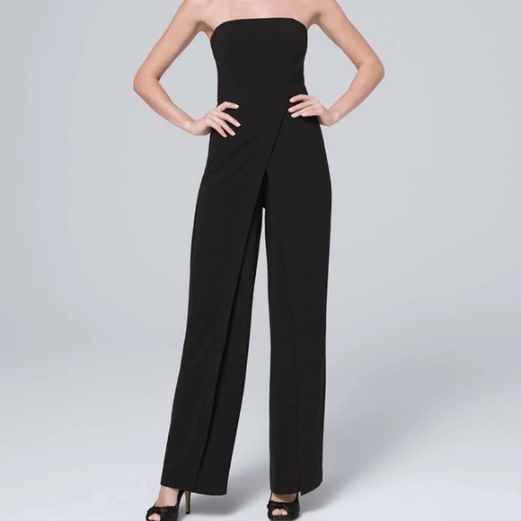 White House Black Market Pants - NEW White House Black Market black wide leg convertible jumpsuit, 2P